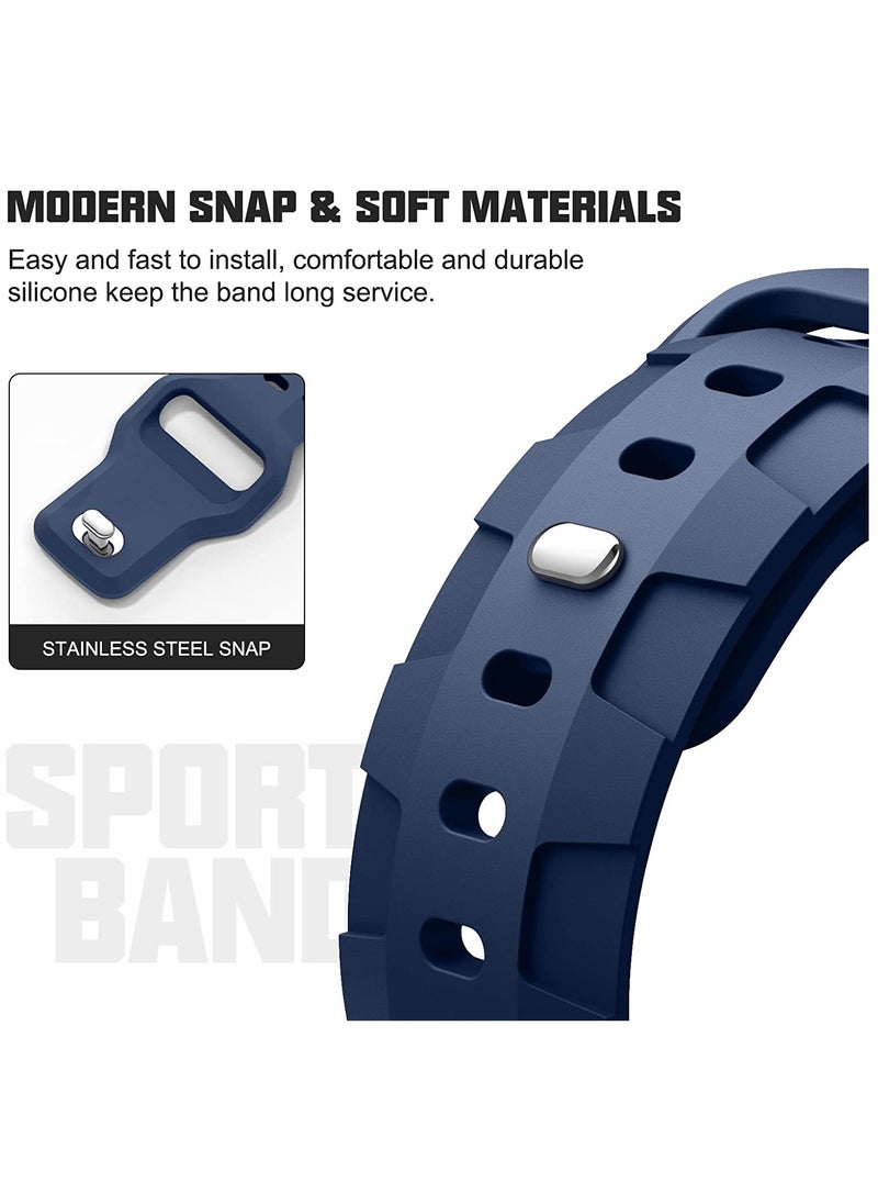 Generic - Compatible Silicone Replacement Bands for Apple Watch 49mm, 45mm, 44mm, 42mm - Soft Bands for Men & Women, Fits Series 8/7/6/5/4/3/2/1/SE/Ultra, Abyss Blue. - Image 1