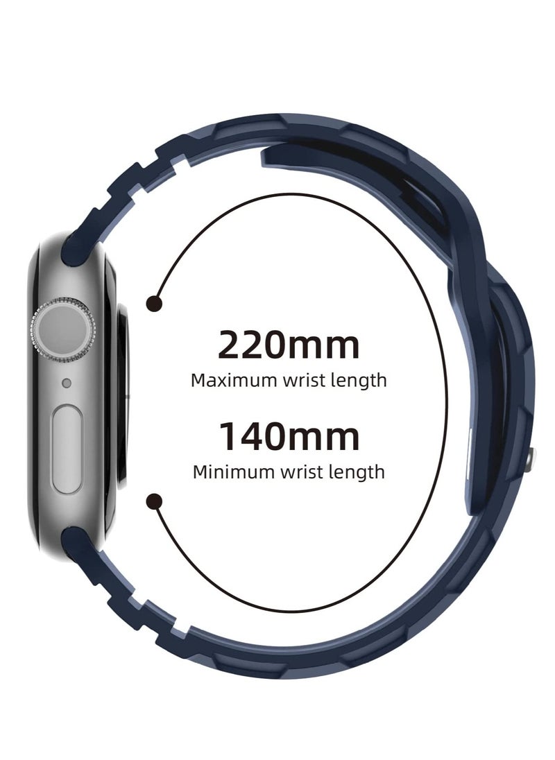 Generic - Compatible Silicone Replacement Bands for Apple Watch 49mm, 45mm, 44mm, 42mm - Soft Bands for Men & Women, Fits Series 8/7/6/5/4/3/2/1/SE/Ultra, Abyss Blue. - Image 1