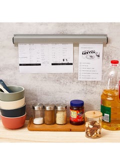 Henoyso 2 Pieces Restaurant Ticket Holder Receipt Holder Aluminum Order Rack Ticket Rack Silver Kitchen Slide Check Rack For Office Cafes Pubs (16 Inch)  - Image 3