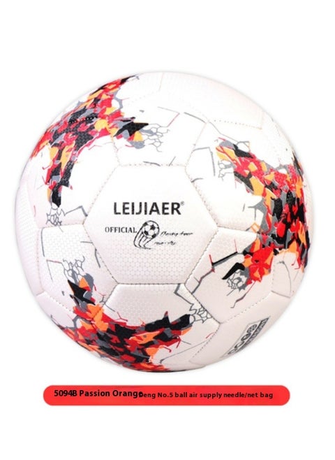 Ragel Dual-Layer Anti-Explosion Durable Soccer Ball, Size 5, Red.
