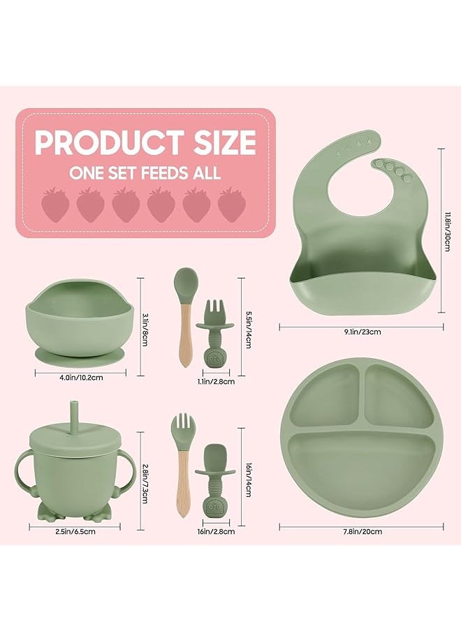 U-HOOME - Silicone Baby Feeding Set Baby Led Weaning Supplies Suction Bowl Divided Plate Toddler Self Feeding - Image 1