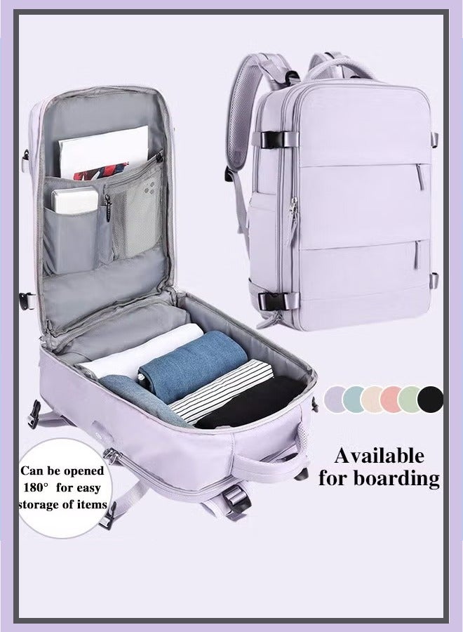 Canway Travel Backpack for Men Women Carry On Backpack with USB Charging Port Shoe Compartment 15.6 Inch Laptop Backpack Flight Approved College School Bag Casual Daypack for Weekender Business Hiking - Image 1