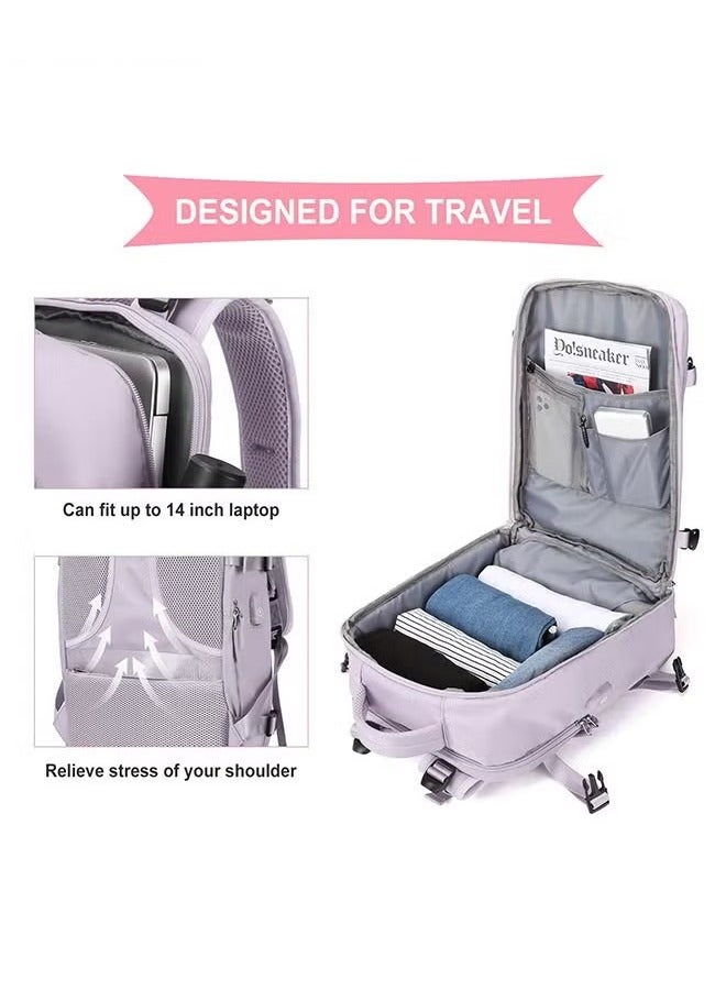 Canway Travel Backpack for Men Women Carry On Backpack with USB Charging Port Shoe Compartment 15.6 Inch Laptop Backpack Flight Approved College School Bag Casual Daypack for Weekender Business Hiking - Image 5