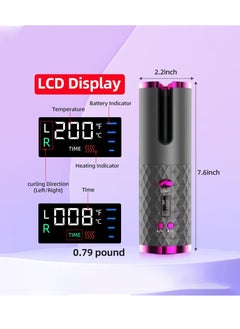 General Auto Rotating Curling Iron, Cordless Hair Curler, 6 Time Modes, LCD Display, Wireless, USB Rechargeable, Mini Hair Curler for Wavy Hair  - Image 2