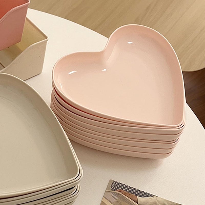 aqxreight Serving Platter Heart Shaped Versatile Kitchen Dinnerware for Parties Weddings and Use Plastic Plate for Snacks Cakes and Appetizers - Image 5
