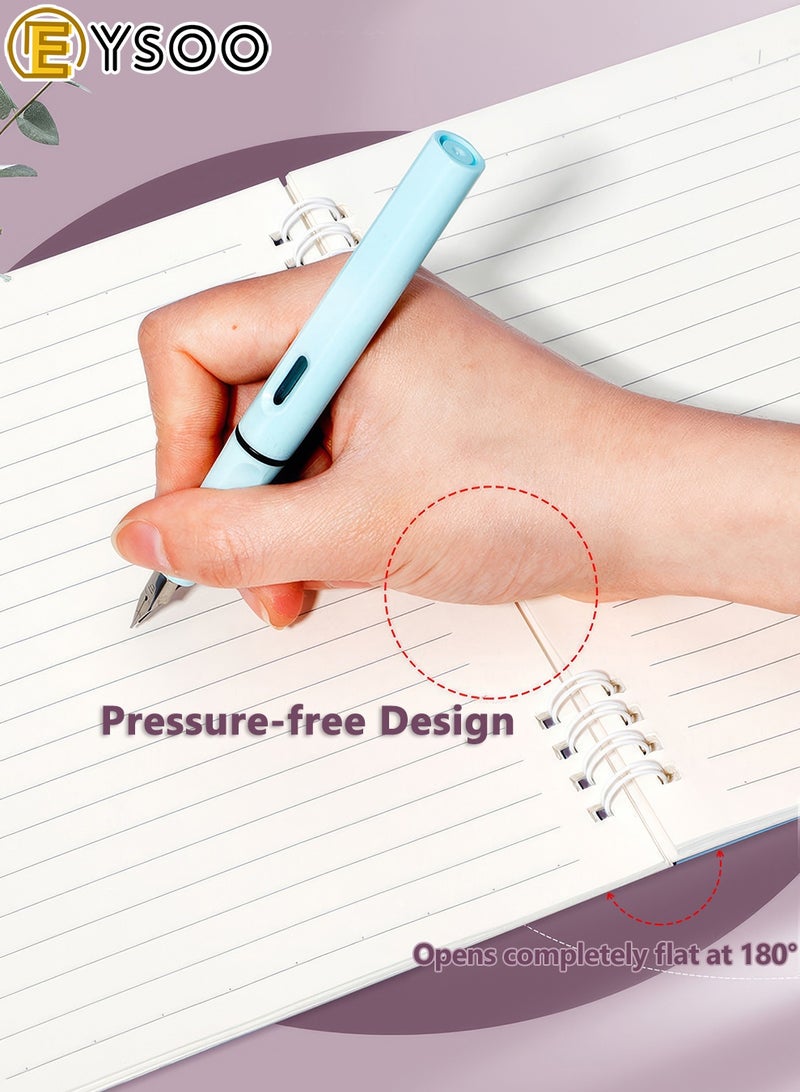  إيسو دفاتر EYSOO الحلزونية مقاس A5 (4 قطع) – ورق مسطر للجامعة بـ 60 ورقة / 120 صفحة – مفكرة بغلاف صلب كدفاتر حلزونية مسطرة للمكتب والمدرسة والكتابة. - Image 5
