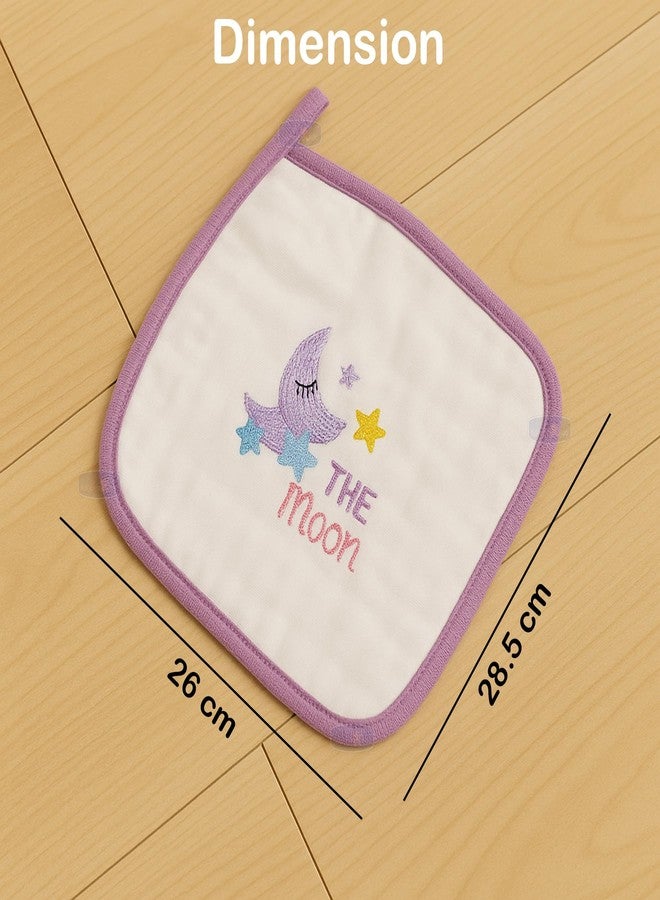 Koochie-Koo Muslin Cloth for New Born Baby 6 Layer 26 * 26Cm - 500 GSM (Pack of 5) Soft Cotton Face Towels Napkins & Burp Cloths Gentle Reusable Baby Wipes Multipurpose Hand & Face Cleaning Cloth - Image 2