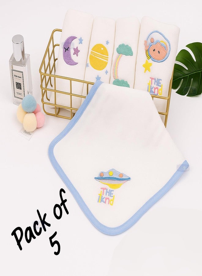 Koochie-Koo Muslin Cloth for New Born Baby 6 Layer 26 * 26Cm - 500 GSM (Pack of 5) Soft Cotton Face Towels Napkins & Burp Cloths Gentle Reusable Baby Wipes Multipurpose Hand & Face Cleaning Cloth - Image 3