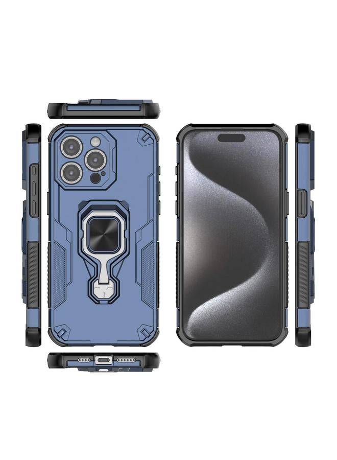 S-TOP Case For iPhone 15 Pro Max Metal Kickstand TPU Hybrid PC Phone Case - Image 3