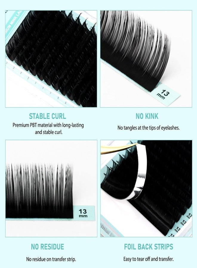 NATUHANA Classic Volume Eyelash Extension 0.05mm CC Curl 13mm Single Length Tray Black Soft Individual Lashes 16 Rows, Professional Supplies for Lash Techs(13mm, 0.05 CC) - Image 3