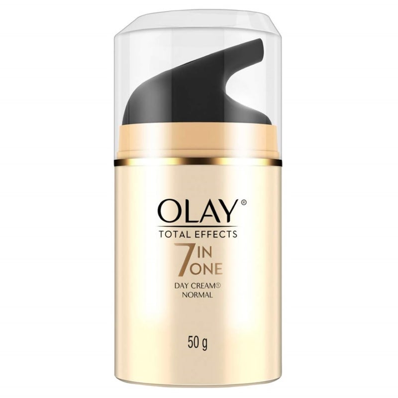 Olay كريم يومي أولاي توتال إيفيكتس مع فيتامين C B5 نياسيناميد شاي أخضر يحارب 7 علامات الشيخوخة لبشرة متألقة ورطبة وشابة مناسبة للبشرة العادية والجافة والدهنية والمختلطة 50 جرام - Image 1