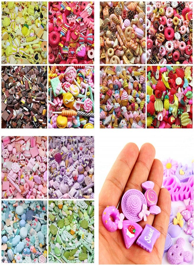 Zhiheng Random 30 Pack Cute Candy Plastic Beads Fruit Dessert Ice Cream Resin Charms Slices Flatback Buttons for Handcraft Accessories Scrapbooking Phone Case Decor (Chocolate) - Image 3