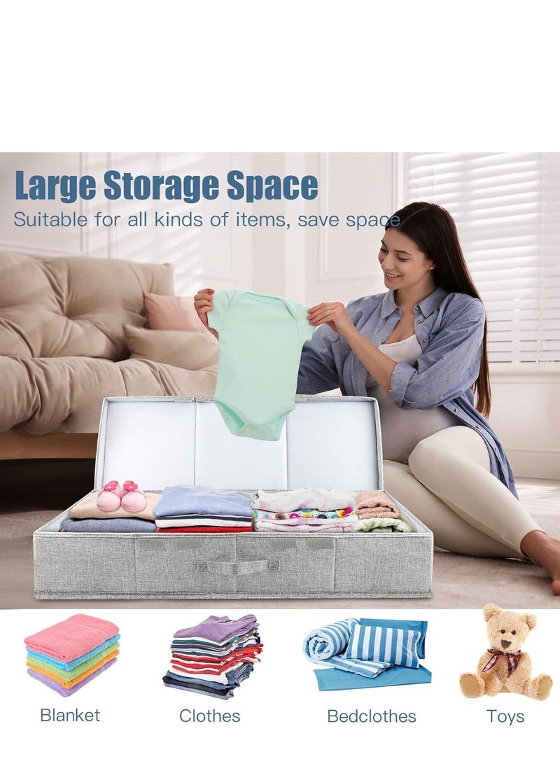 TRASSLE Underbed Storage Containers Bin with Lids (Set of 2) Large Under Bed Storage Organizer with Handle, Foldable Under the Storage Bags for Organizing Clothes, Shoes, Blankets, Pillows  - Image 4