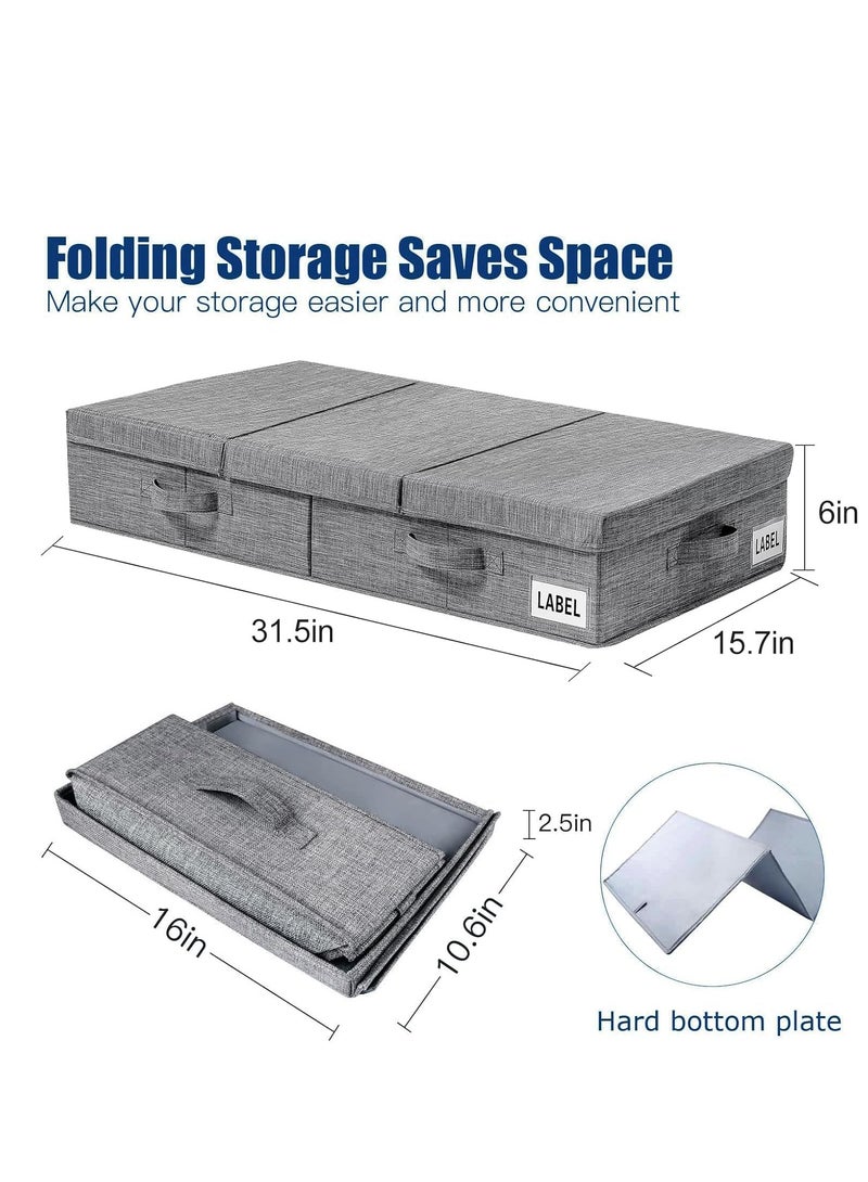 TRASSLE Underbed Storage Containers Bin with Lids (Set of 2) Large Under Bed Storage Organizer with Handle, Foldable Under the Storage Bags for Organizing Clothes, Shoes, Blankets, Pillows  - Image 2