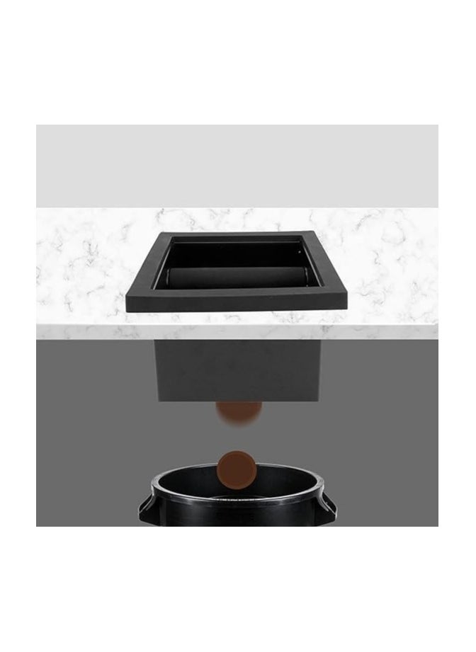 Extra Large Knock Box Chute Open Bottom Design with Stainless Steel Inner for Espresso Ground Coffee Waste Disposal