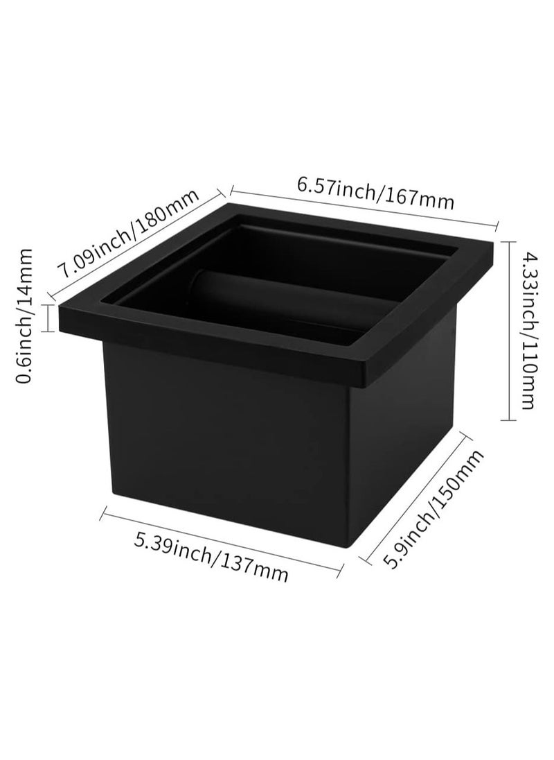Extra Large Knock Box Chute Open Bottom Design with Stainless Steel Inner for Espresso Ground Coffee Waste Disposal