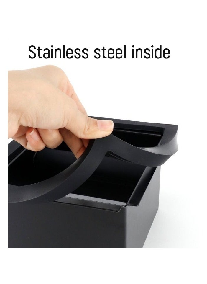 Extra Large Knock Box Chute Open Bottom Design with Stainless Steel Inner for Espresso Ground Coffee Waste Disposal