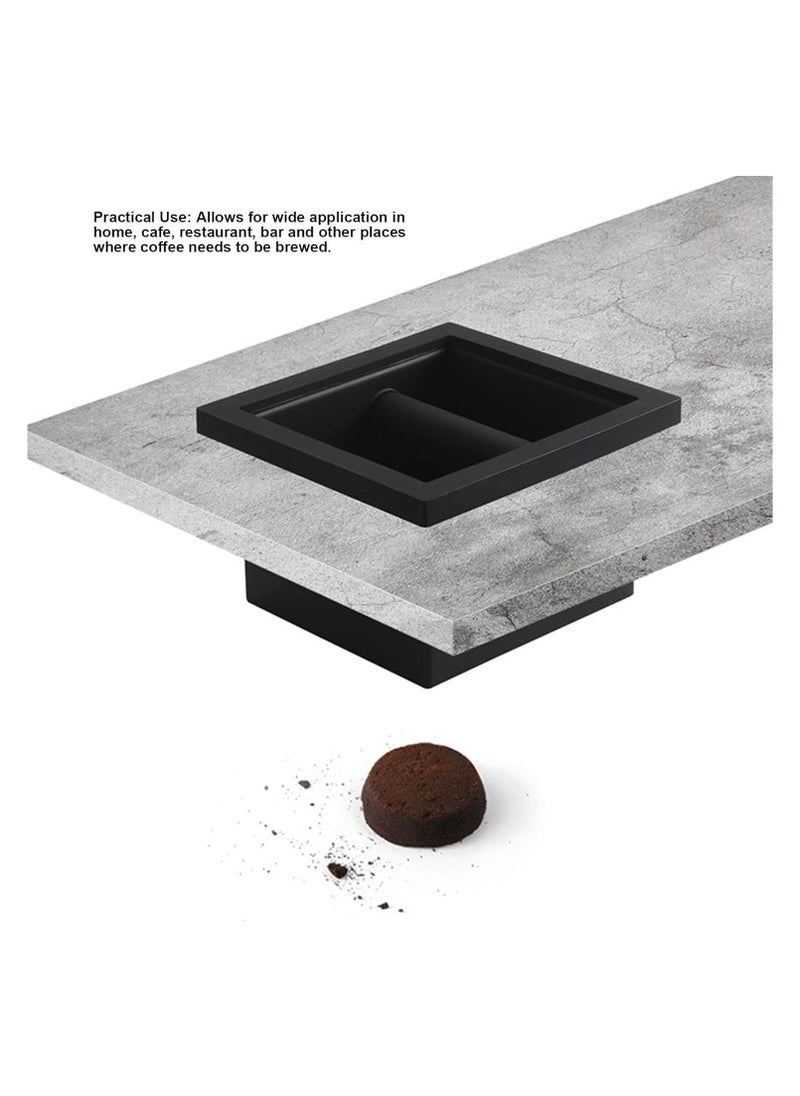 Extra Large Knock Box Chute Open Bottom Design with Stainless Steel Inner for Espresso Ground Coffee Waste Disposal