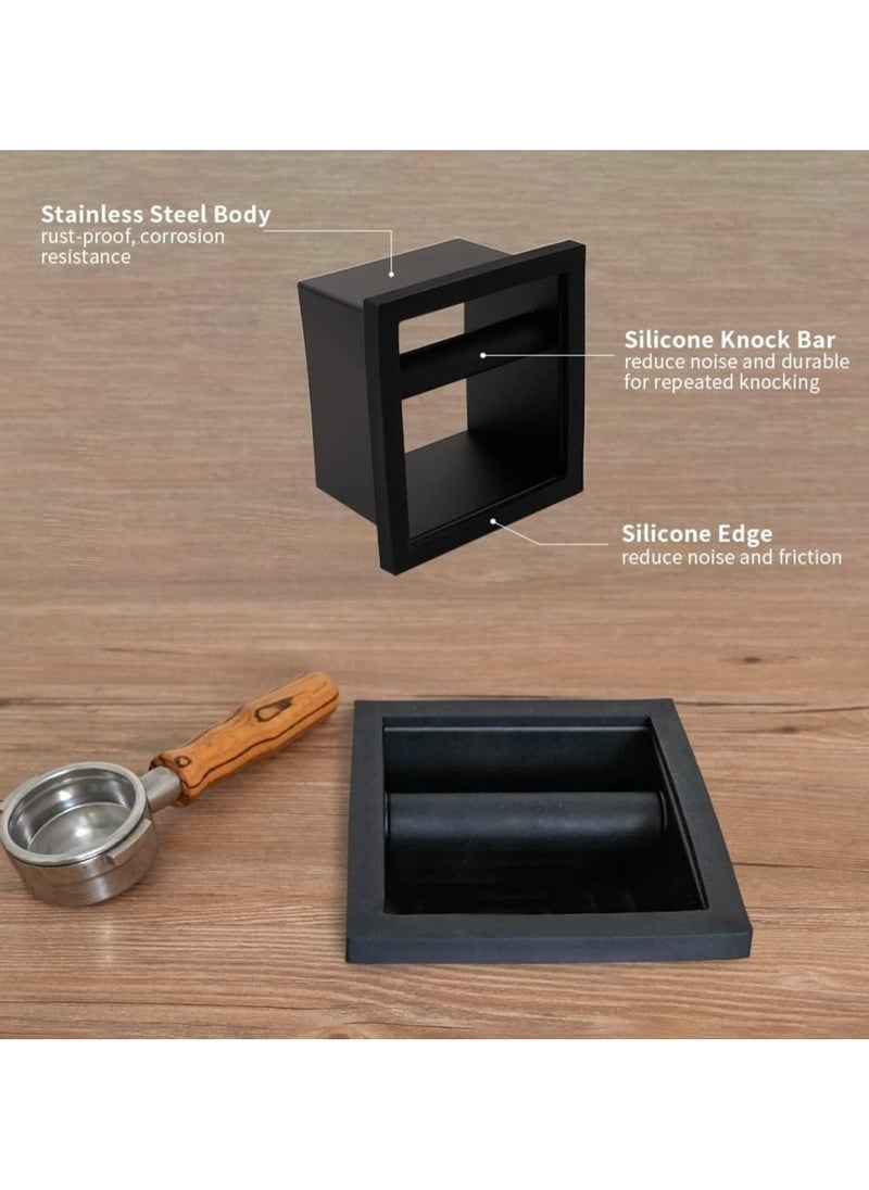 Extra Large Knock Box Chute Open Bottom Design with Stainless Steel Inner for Espresso Ground Coffee Waste Disposal