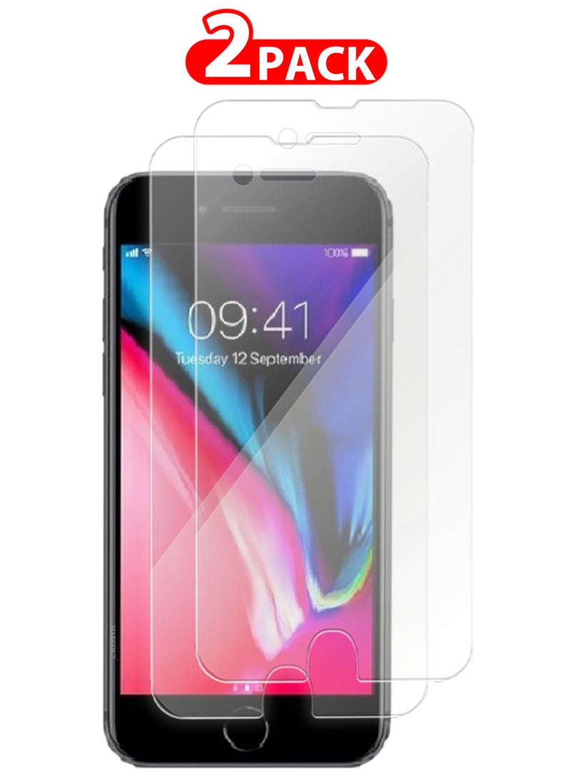 CATANES (For Apple iPhone 8) 2Packs,  Screen Protector Shockproof Anti Bubble Tempered Glass - Clear - Image 1