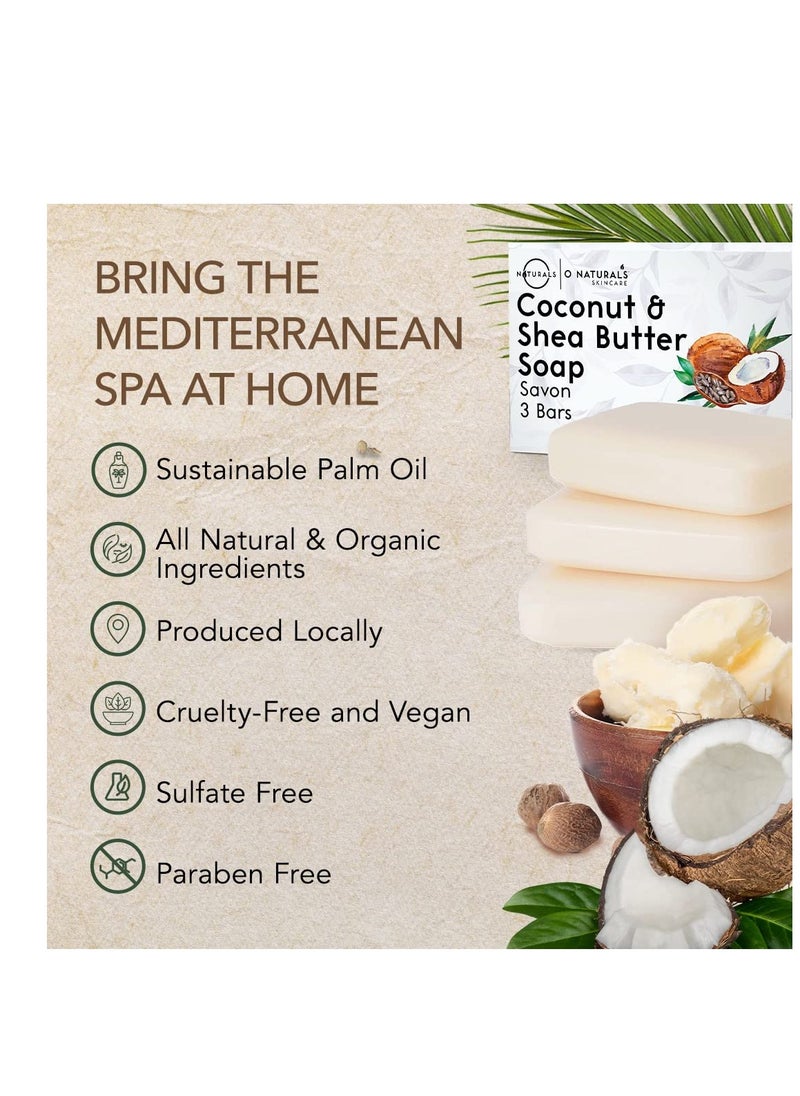 O Naturals O Naturals 3-Pack Organic Coconut & Shea Butter Soap Bar 4oz each Set - 100% Vegan Cold Process Scented Premium Essential Handmade Natural Soap for Men Women, Face, Body  - Image 4