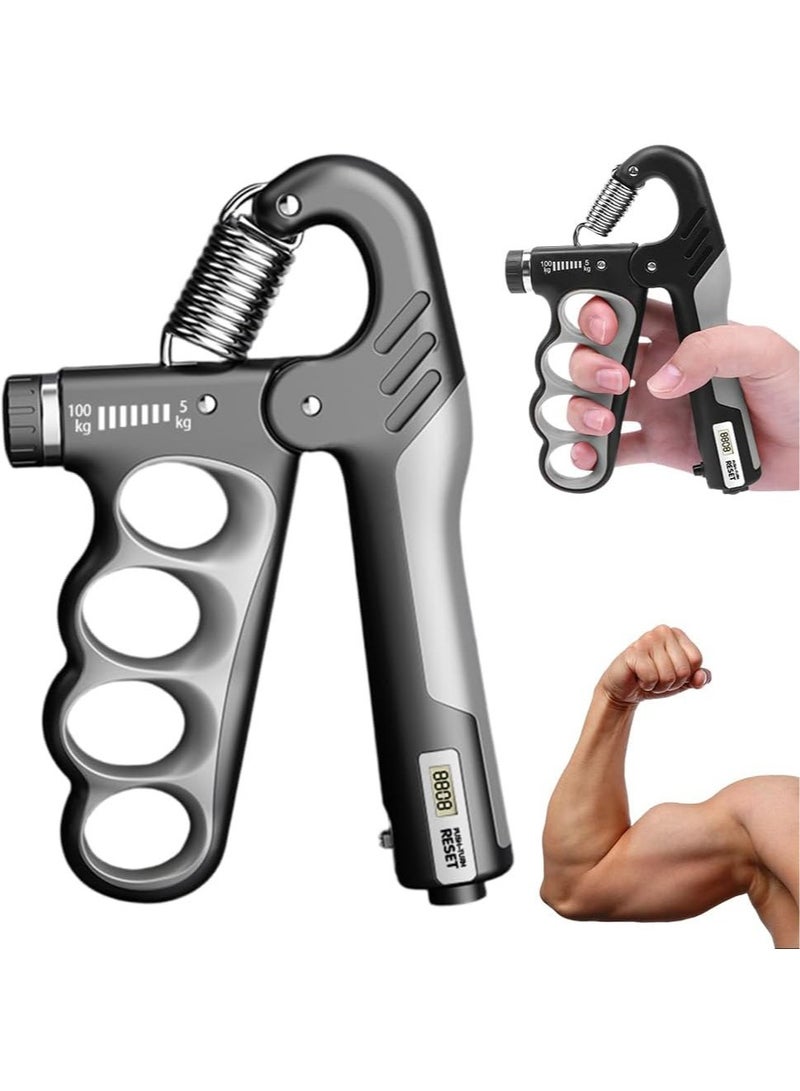 مجموعة تدريب قوة القبضة، مقوي قبضة اليد مع عد إلكتروني، جهاز تمارين تقوية القبضة لبناء العضلات والتعافي من الإصابات، مقاومة 11-220 رطل (5-100 كجم) - Image 1