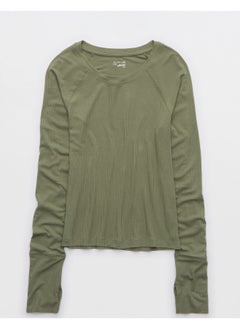 Aerie OFFLINE By Aerie Thumbs Up Ribbed T-Shirt  - Image 1