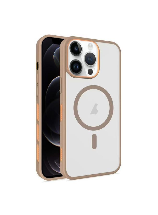 زبون جراب لهاتف iPhone 12 Pro Max، جراب هاتف MagSafe مبرد بطبقة جانبية شفافة غير لامعة - Image 1