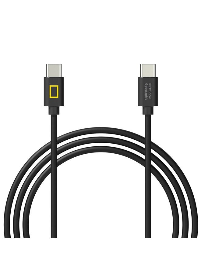 NATIONAL GEOGRAPHIC كابل USB أساسي من ناشيونال جيوغرافيك 1.2م C إلى C - أسود - Image 1