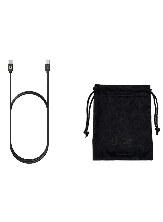 NATIONAL GEOGRAPHIC كابل USB أساسي من ناشيونال جيوغرافيك 1.2م C إلى C - أسود - Image 3