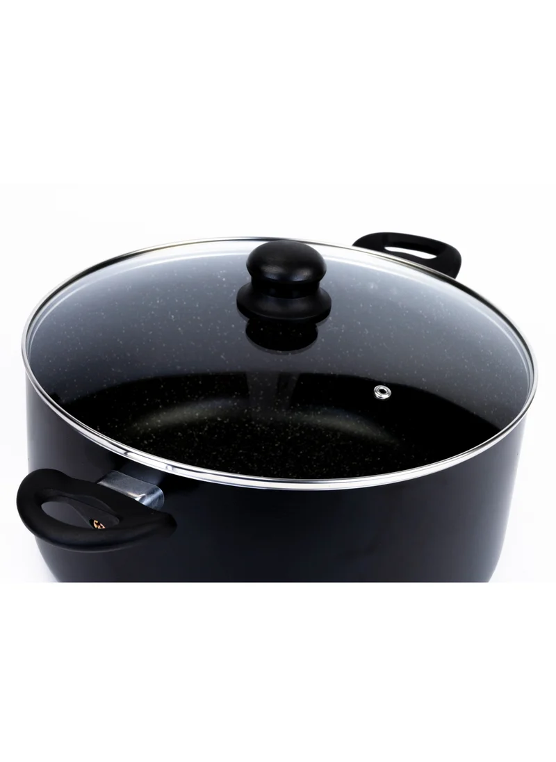 Wilson Casserole With Glass Lid – Durable Marble Coating, Aluminium Construction, Nonstick Dish for Gas, Induction & Ceramic Hobs – Induction Bottom – 30 x 14 cm