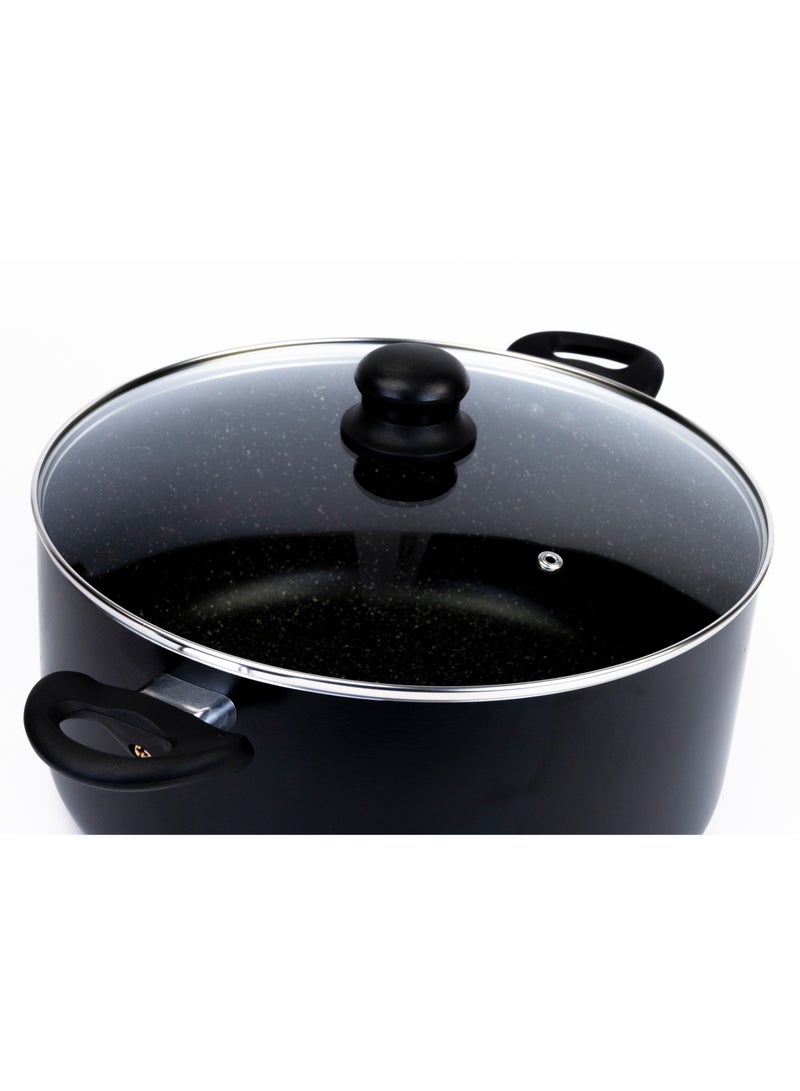 Wilson Casserole With Glass Lid – Durable Marble Coating, Aluminium Construction, Nonstick Dish for Gas, Induction & Ceramic Hobs – Induction Bottom – 30 x 14 cm - Image 2