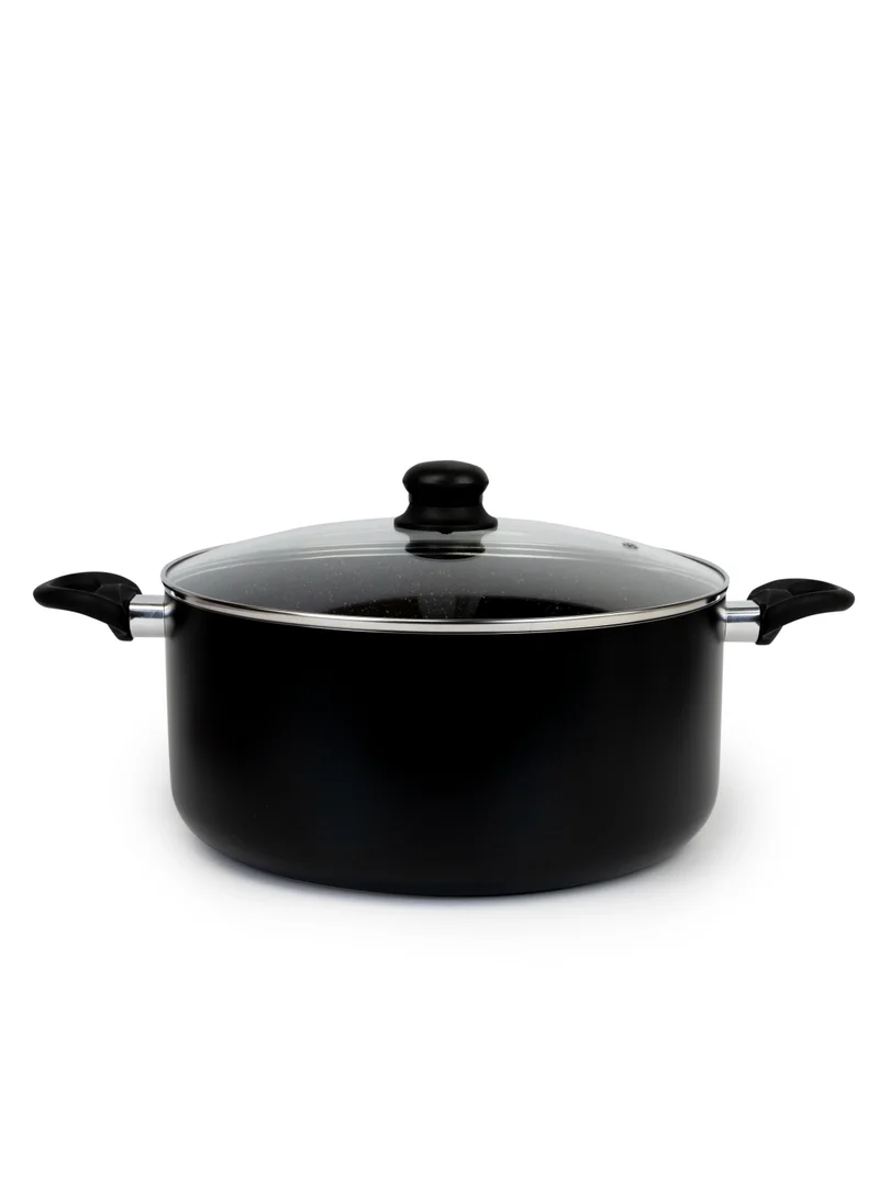 Wilson Casserole With Glass Lid – Durable Marble Coating, Aluminium Construction, Nonstick Dish for Gas, Induction & Ceramic Hobs – Induction Bottom – 30 x 14 cm