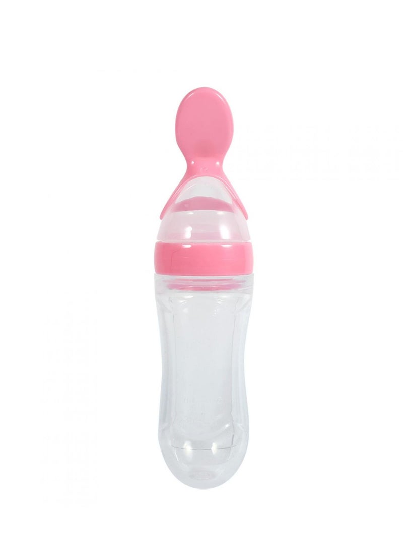 BPA Free Baby Feeding Bottle Spoon Clear/Pink - Image 1