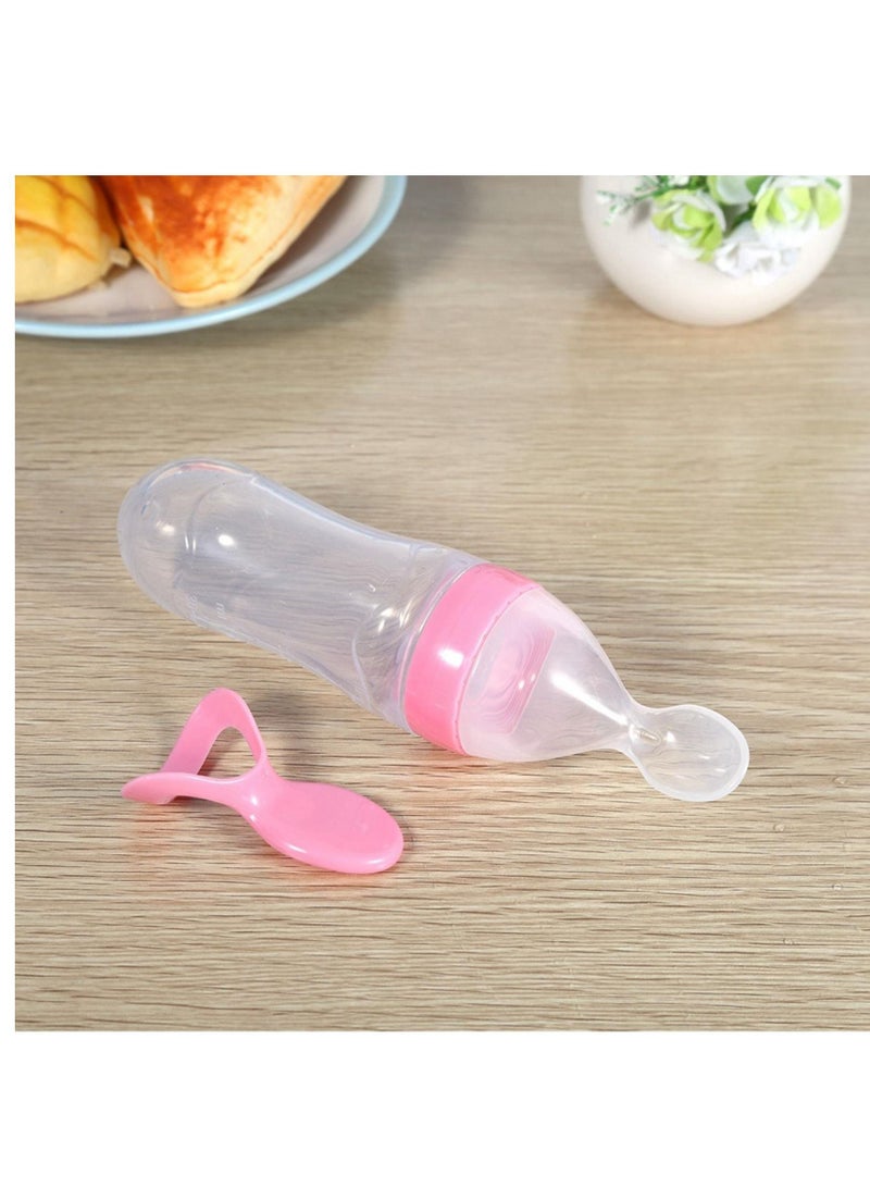 BPA Free Baby Feeding Bottle Spoon Clear/Pink - Image 3