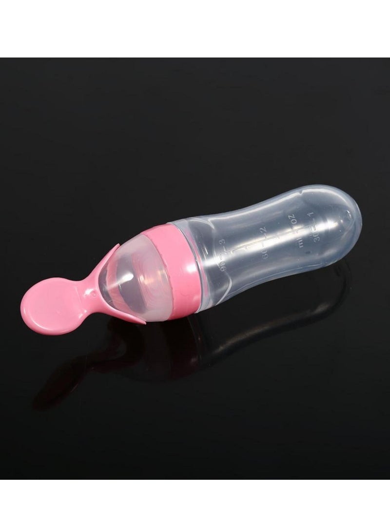 BPA Free Baby Feeding Bottle Spoon Clear/Pink - Image 2