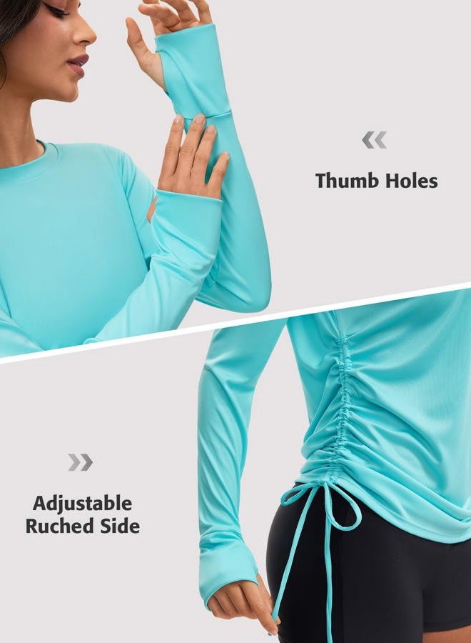 ATTRACO 2 Piece Women Rash Guard Long Sleeve Swim Shirt and Shorts Set SPF Quick Dry Bathing Suit - Image 5