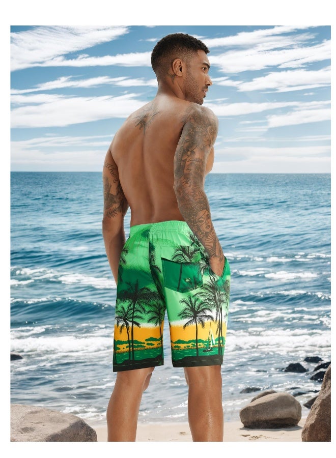 Men's Swim Trunks 9" Quick Dry Swimsuits Beach Bathing Suits Swim Board Shorts Mesh Liner L  - Image 3