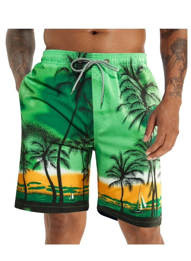 Men's Swim Trunks 9" Quick Dry Swimsuits Beach Bathing Suits Swim Board Shorts Mesh Liner L  - Image 1