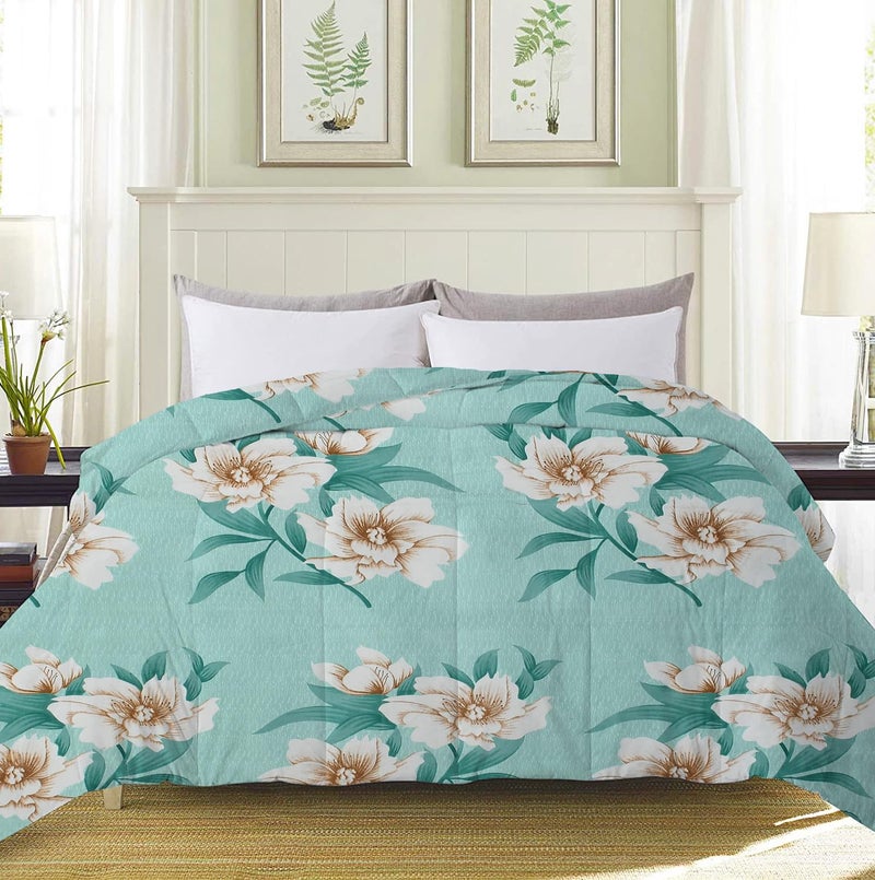 VAS COLLECTIONS 220 GSM Microfiber Reversible AC Comforter |Quit | Blanket | Duvets for Single Bed 180Tc (60x90 Inches, Light Green and Green) - Image 4
