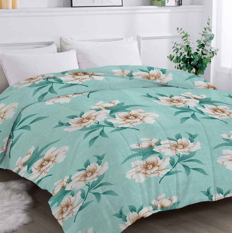 VAS COLLECTIONS 220 GSM Microfiber Reversible AC Comforter |Quit | Blanket | Duvets for Single Bed 180Tc (60x90 Inches, Light Green and Green) - Image 2