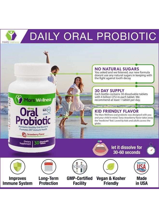MARS WELLNESS Oral Probiotic Supplement with BLIS K12 4 Billion CFU - Now Dairy Free 60 Day Supply Bottle for Bad Breath, Strep, Cavities, Gum Oral and Dental Health - Sugar Free - USA Made - 60 Count - Image 5