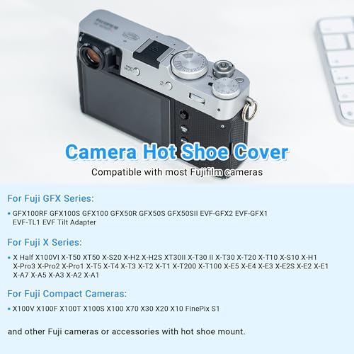 JJC Camera Hot Shoe Cover Protector Cap for Fujifilm Fuji X Half X100VI XS20 XH2 XT30 III XT20 XT10 XE5 XE5 XE4 XE3 XE2S XT4 XT200 XT100 X100V X100F X100T GFX100RF GFX 100S 100 50R 50S II XPro3 XPro2 - Image 3
