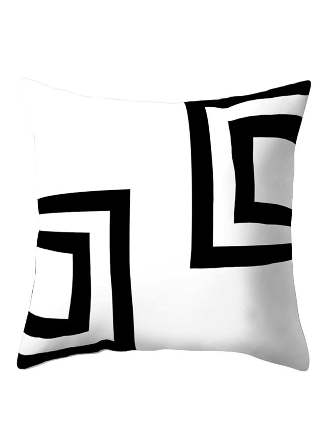 غطاء وسادة زينة بنمط أشكال هندسية أسود/ أبيض 45x45Ø³Ù†ØªÙŠÙ…ØªØ±