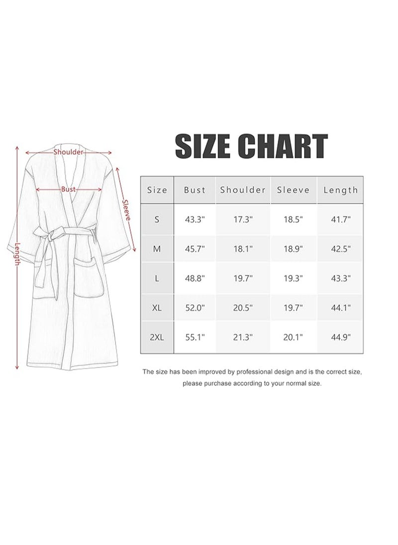 SYOSI - Womens Cotton Gauze Robe Soft Lightweight Kimono Maternity Bathrobe Loungewear Lounging Relaxed Bathrobe for Home Spa Pink - Image 1