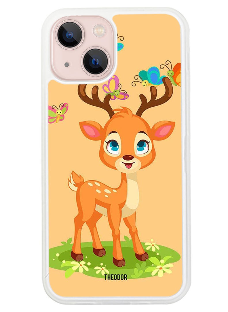 Theodor Protective Case Anti Scratch Shock Proof Cover For APPLE IPHONE 14 Deer (White Bumper) - Image 1