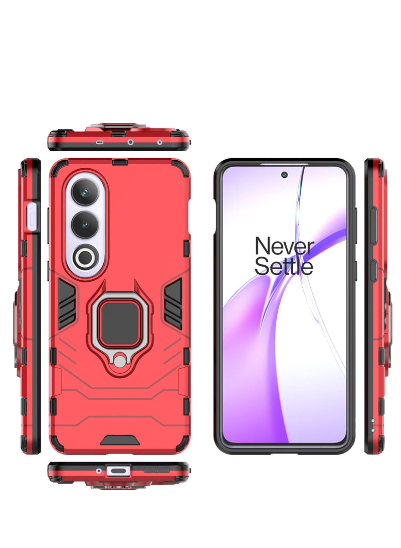 حافظة ون بلس نورد CE4 5G مع مسند، PC+TPU ثنائي الطبقة، أحمر - Image 2
