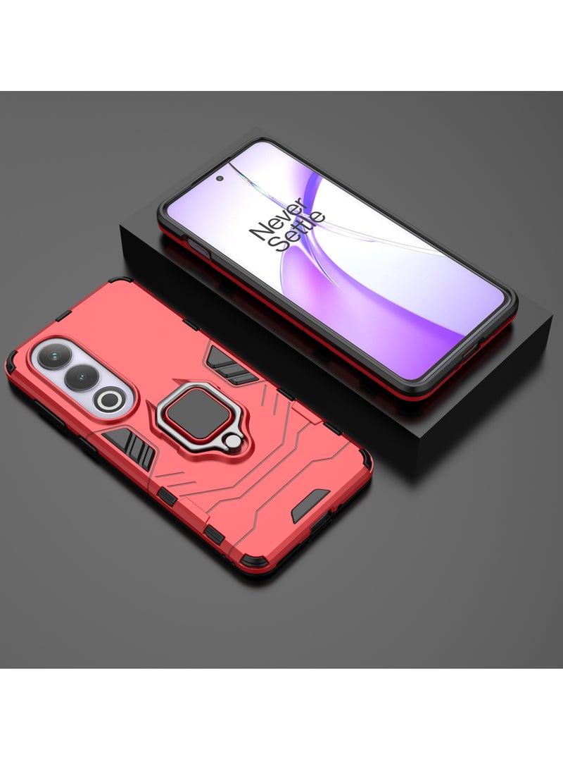 حافظة ون بلس نورد CE4 5G مع مسند، PC+TPU ثنائي الطبقة، أحمر - Image 4