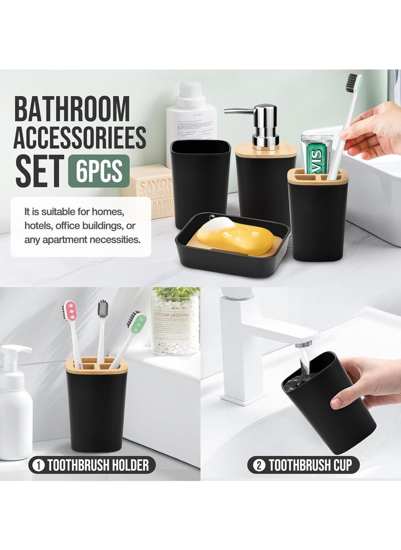 Generic Bamboo Bathroom Accessories set, 6 Pieces Bathroom Accessory Set  - Image 4