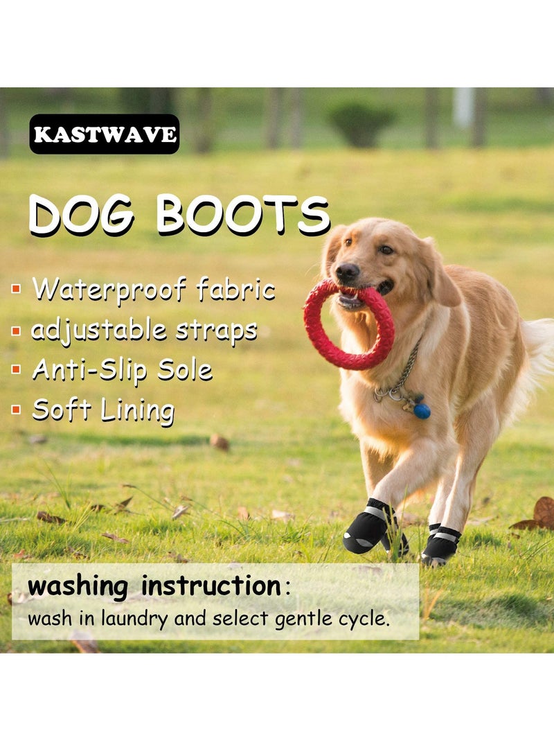 Waterproof Dog Shoes for Large Medium Dogs Dog Booties Paw Protection with Adjustable Straps Rugged Anti-Slip Sole - Dog Boot Walking Running Hiking Outdoors Pet Boots Paw Protectors - Image 4